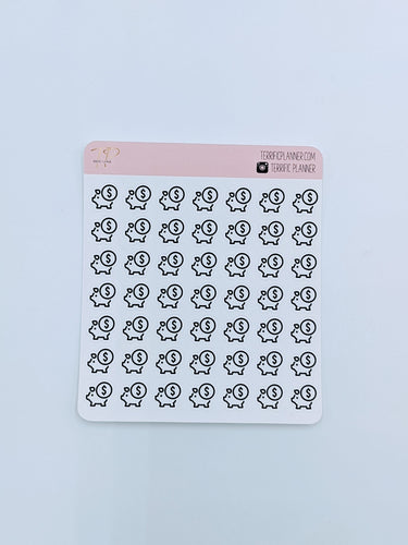 Piggy Bank Savings Icon Stickers